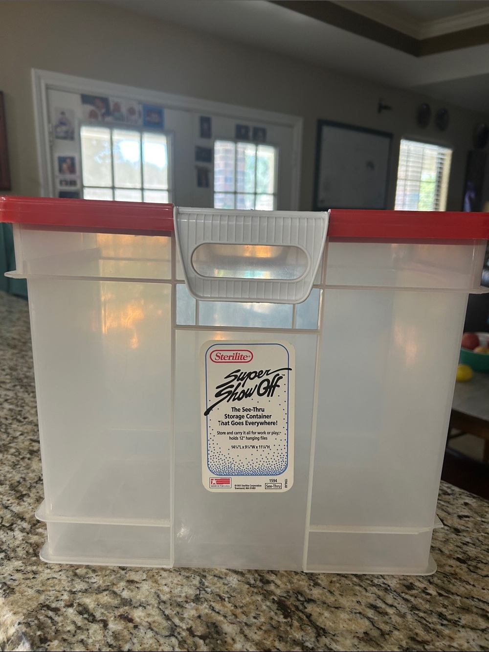 Sterilite Super ShowOff Clear Storage Box with Red Lid